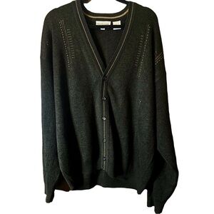 Pronto Uomo Men’s Dark Brown Acrylic Wool Blend Button Cardigan Size 2XL